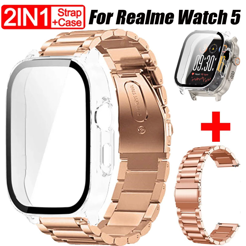 Watch S Realme - Correa de acero inoxidable + funda