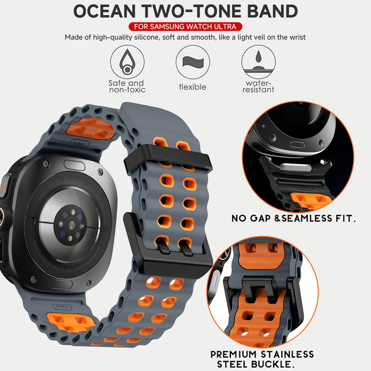 Correa de silicona de dos tono - Tide Watch Surf reseña y precio